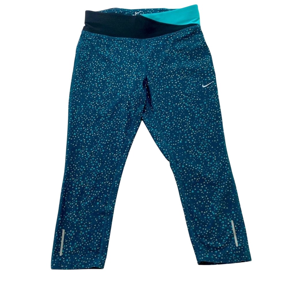 Nike Dri-Fit Cropped Running Leggings with Back Stash Zip Pocket Size Small